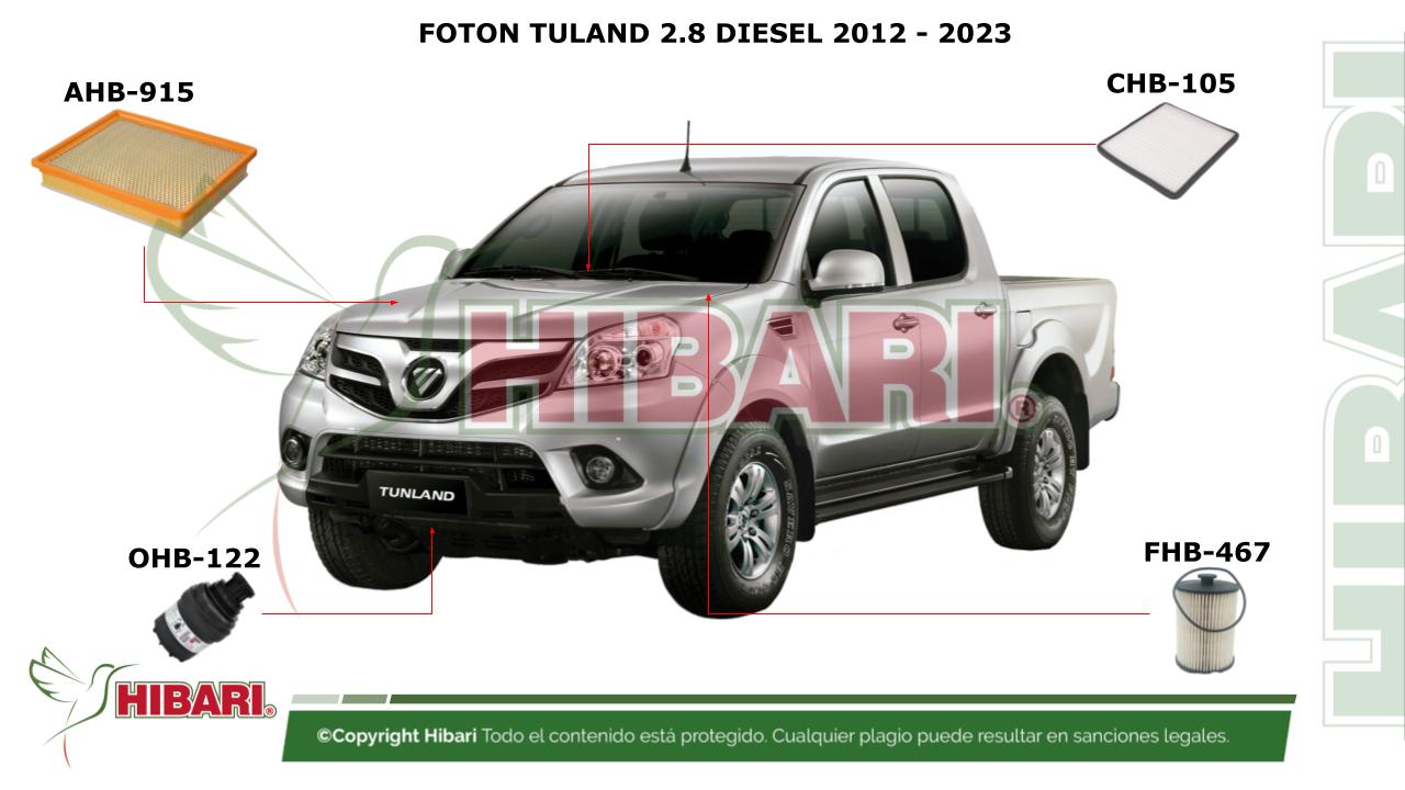 Lee más sobre el artículo FOTON TULAND 2.8 DIESEL 2012 – 2023